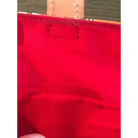 Dooney & Bourke Floral Canvas Card Holder Wallet With Red Interior - Picture 4 of 7